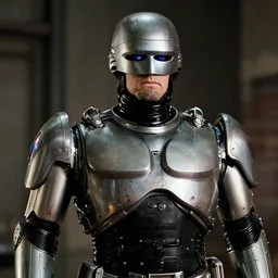Film still of George Washington as RoboCop in the movie RoboCop