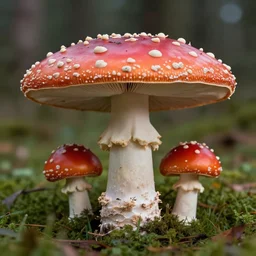 photo of a detailed and accurate realistic representation of a amanita muscaria, octane render, 4 k,