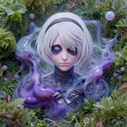 vague antidescriptive acrylic vital exopoison fluid blob nier automata scenery artwork : nature dream vegetation magic density infinite, macro seminal dream points of icy, frozen vaporwave shards tempted to turn into a dream scenery, high quality topical render