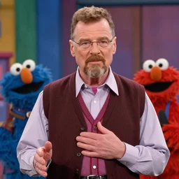 Walter White as a guest in Sesame Street