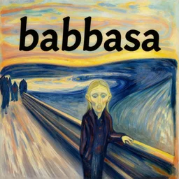 the word babbasa written in the style of edvard munch