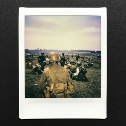 Polaroid photo of a battlefield in the Vietnam War