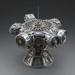 3 d render of a portal turret, intricate, genius design, masterwork
