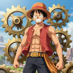 hyperrealistic gear 5 luffy, anime, 4k