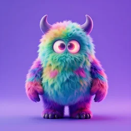 3 d model of adorable evil vibrant colored furry monster with glowing eyes by alexander jansson : 1 | centered, spectral color, colorful, matte background : 0. 9 | by jim henson : 0. 7 | dave melvin : 0. 4 | unreal engine, deviantart, artstation, octane, finalrender, concept art, hd, 8 k resolution : 0. 8