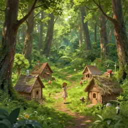 small fairy village in the woods