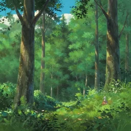 forest lanscape panorama by pixar by makoto shinkai