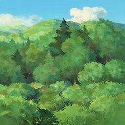 forest lanscape panorama by makoto shinkai in pixar style backdrop gouache 7 0 s cartoon