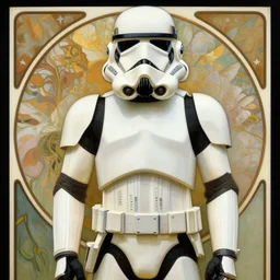 beautiful painting of a storm trooper by alphonse mucha, highly detailed