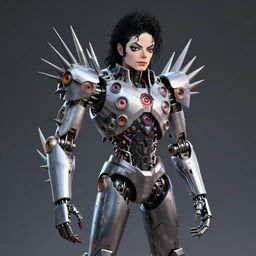 highly detailed michael jackson with multiple eyes and spikes, limbs by alex gray, android jones, karol bak, ayami kojima, artgerm, concept art, sharp angles, robot, 3 d, octane render, 8 k, unreal engine