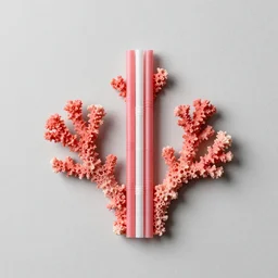 coral element made from plastic straws