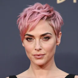 portrait of gal gadot pink pixie cut hairstyle by mario testino, headshot, detailed, award winning, sony a 7 r