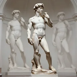 3 d render of reinterpretation of sculpture of david made by michelangelo