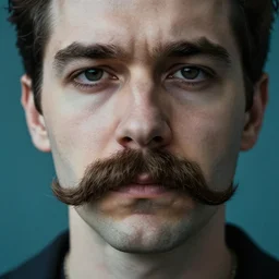 man with a big moustache, realistic, cool