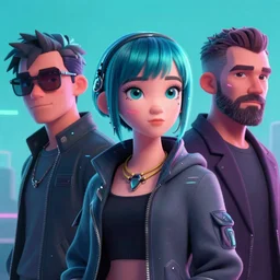 lofi Cyberpunk portrait Pixar style by Tristan Eaton Stanley Artgerm and Tom Bagshaw,