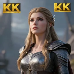 beautiful valkyrie woman looks up to valhalla, ultra 4 k hd, stereoscopic 3 d,