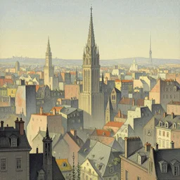 fantastic city by winsor mccay, little nemo, surreal dream, whimsical, muted colors