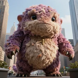 colossal fluffy tardigrade attacking new york, fantasy, medieval, vivid colors, elegant, concept art, sharp focus, beautiful face, digital art, hyper - realistic, 4 k, unreal engine, highly detailed, hd, dramatic lighting by brom, trending on artstation