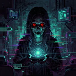 a phycological Horror game about technology, glitch art