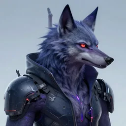 a half transformation cyberpunk werewolf
