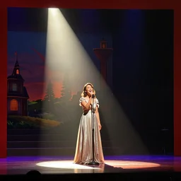 singing in the spotlight on stage by disney concept artists, blunt borders, rule of thirds