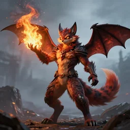 sound surgeon of a neon apocalyse, firebrand calling unto the blazing heart, the sound and fury signifying nothing, preacher unto the cult of the wolfbat, photographic photorealism, a furry fursona, with wagging swaying tail