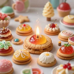 The world of sweets is magic, the magic is in the details, where the magic comes from, the details are intricate. One of the world's most vibrant colors. There are cookies and jelly time, and snacks
