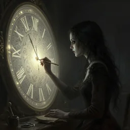 a creepy painter, painting the time, intricate, elegant, glowing lights, highly detailed, digital painting, artstation, concept art, smooth, sharp focus, illustration, loneliness, great space, greg rutkowski, 8 k, very high resolution, astrophotography, processing, extremely hyperdetailed