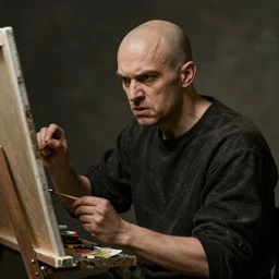 8 0 year old man, very angry expression, bald, painter by rembrandt