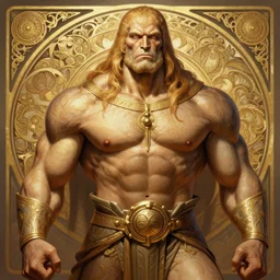 portrait of he - man, d & d, muscular! fantasy, intricate, elegant, highly detailed, digital painting, artstation, concept art, smooth, sharp focus, illustration, art by artgerm and greg rutkowski and alphonse mucha