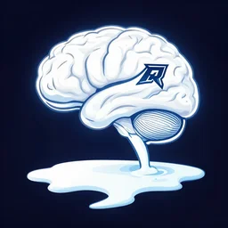 a line drawing of a brain melting in to a puddle, esports logo, vector art , hyperrealism, neon lighting