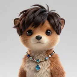 marten animal wearing jewlery with cute hairstyle, made by Stanley Artgerm Lau, WLOP, Rossdraws, ArtStation, CGSociety, concept art, cgsociety, octane render, trending on artstation, artstationHD, artstationHQ, unreal engine, 4k, 8k,