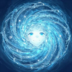 a beautiful fractal manipulating water by karol bak, ayami kojima, artgerm, river, water, blue eyes, smile, concept art, fantasy