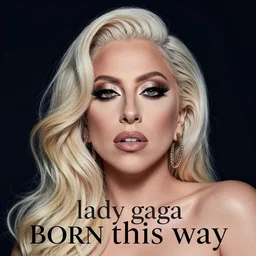 “lady gaga born this way album cover in Novi Stars art style”