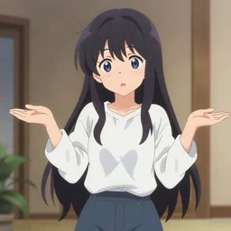 anime girl shrugging