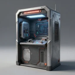 gun charging kiosk, brutalist, futuristic, unreal engine, concept art