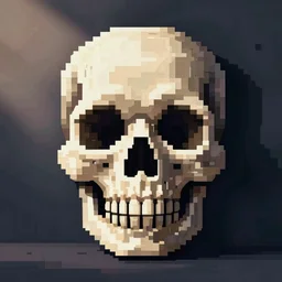 pixel art skull