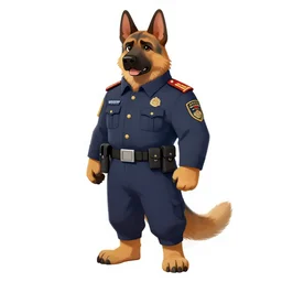 expressive stylized master furry artist digital line art painting full body portrait character study of the anthro male anthropomorphic german shepard fursona animal person officer wearing clothes military general uniform