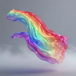 glowing rainbow colored flowing cloth little led lights mist twirling fog deviantart artstation