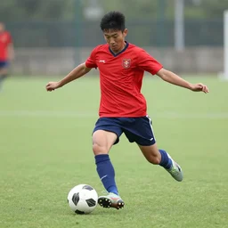 a kit playing soccer