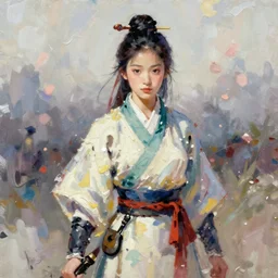 taeyeon as diao chan from romance of three kingdoms in the paintetly style of WLOP, artgerm, brush stroke oil painting, imagine fx, artstation
