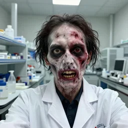 zombie outbreal laboratory scientist selfie