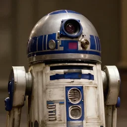 a film still of steampunk r 2 d 2 with a monocle, close up, photorealistic photograph