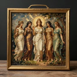vintage beautiful painting of goddesses gift