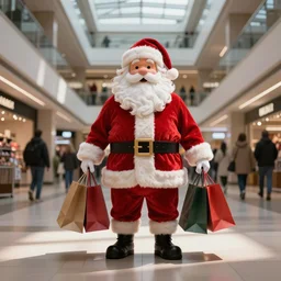 Santa shopping in a mall