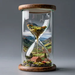 scottish landscape inside a glass jars!! hourglass intricate detail volumetric lighting epic composition hyper detailed ultra realistic sharp focus oc
