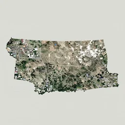 Satellite image of Missoula, Montana, Google Maps Style satellite image