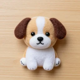 a cute puppy made of felt