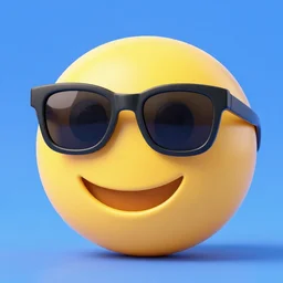 3d 1990s emoji. Smiling with sunglasses. 😎. Geocities. Yahoo. AOL. Netscape.