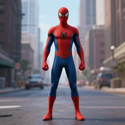 full body shot film still of spider-man, 3d render, Unreal Engine, octane render, ray tracing, Unity, highly detailed, high quality, HD, 4k, 8k, realistic, sharp, trending